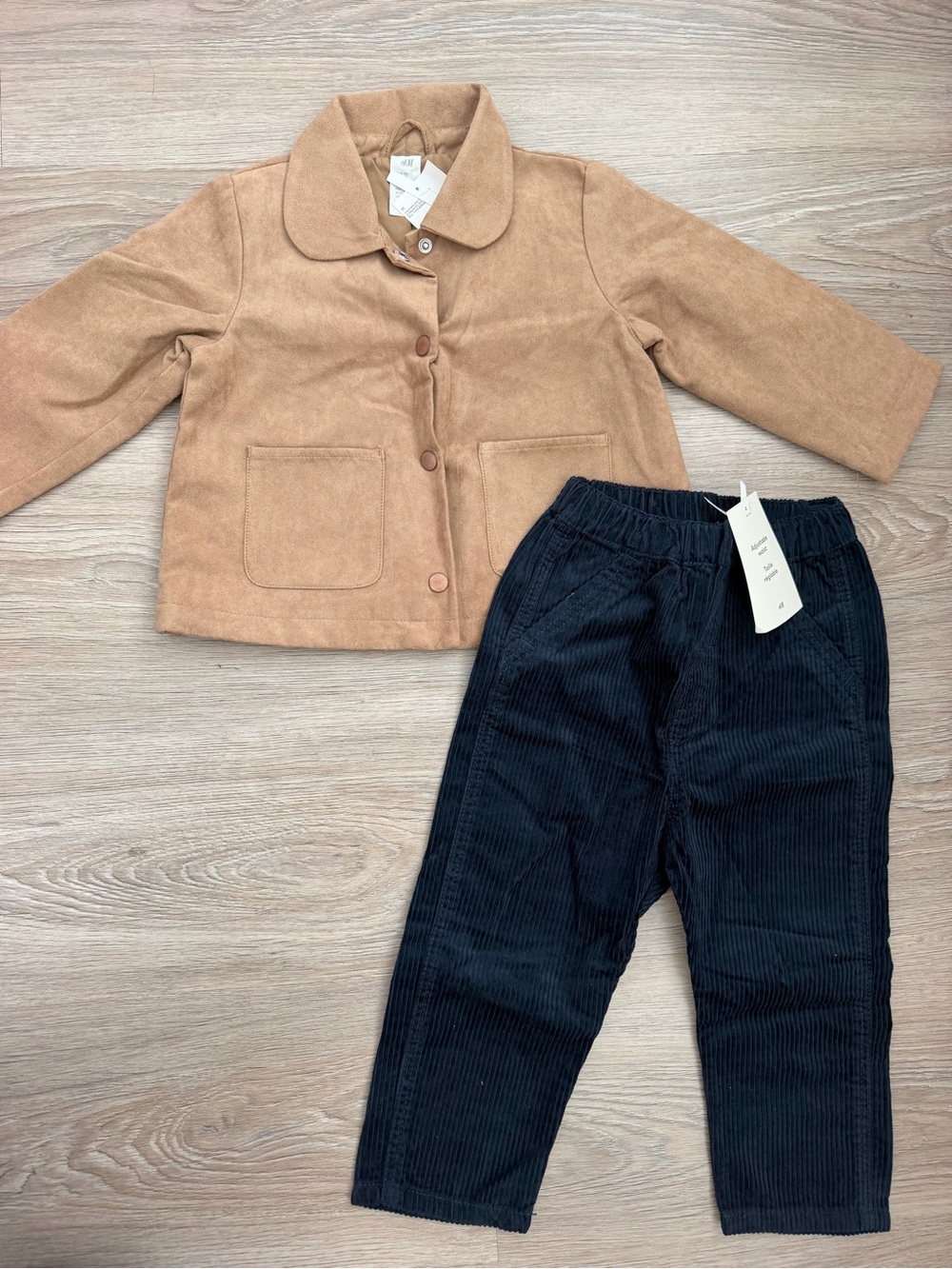 NWT H&M Toddler Boy Suede Jacket and Corduroy Pants Outfit Size 2T
